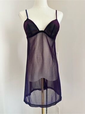 La Perla iridescent Sheer Purple Slip Nightdress -
